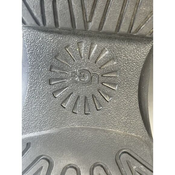 UGG Womens Black Suede Combat Boots Shearling Cuff Size 10 Quincy - Picture 12 of 15